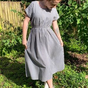 Gingham midi dress, size MED/LG.